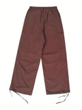 Billlnai - Y2K Cargo Pants Men Fashion Multi Colors Elastic Waist Drawstring Wide Leg Baggy Thin Parachute Trousers Streetwear New Trendy