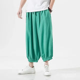 Billlnai - Spring Summer Men's Hip Hop Retro Haren Pants Japanese Trendy Casual Wild Large Size Harajuku Solid Color Jogger Casual Pants