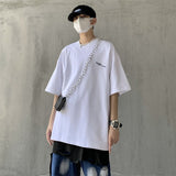 Billlnai - New Summer Letter Graphic Men's Tshirt High Street Short Sleeve Male T-shirt Casual Oversize Unisex Korean Clothing