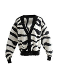 Cardigan Sweater Women Stripe V Neck Loose Casual All-match Single Breasted Knitted Sweater Harajuku Ulzzang Autumn Outwear