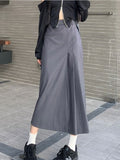 Billlnai   Irregular Long Skirt Women Vintage Y2K High Waist A-line Patchwork Pleated Skirt School Casual 90s Streetwear Summer