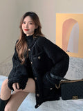 Billlnai Lamb Wool Coat Women's New Autumn And Winter Korean Temperament All-Match Thickened Stitching Small Fragrance Top