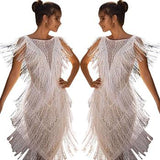 Billlnai new white tassel luxury dresses women elegant sleeveless women dress clothes womens bodycon mini dress
