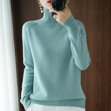 Turtleneck Cashmere sweater  women winter cashmere jumpers  knit  female long sleeve thick loose pullover