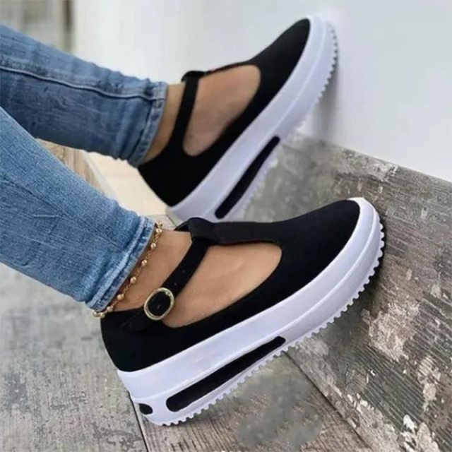 2023 Women Shoes New Summer Sandals Thick Bottom Platform Flat Shoes Ladies Wedges Sandals Buckle Strap Casual Female Footwear