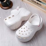 Summer Women Clogs Quick Dry Wedges Platform Garden Shoes Beach Sandals Home Slippers Thick Sole Increased Flip Flops for Women